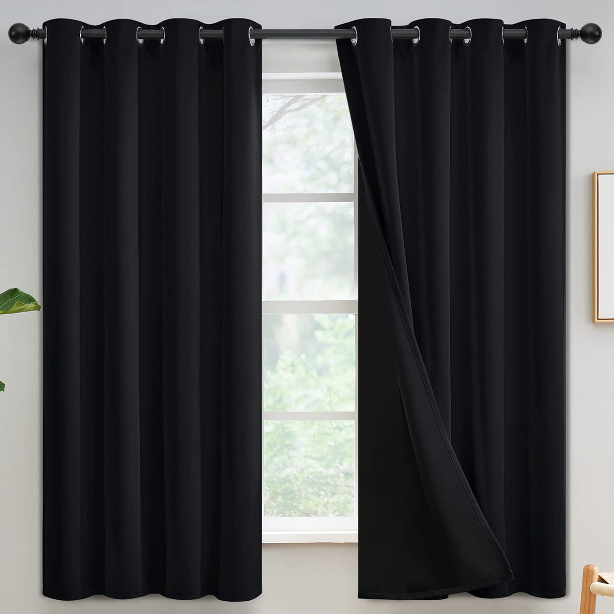 Yakamok Burgundy Red Blackout Curtains 84 inches Long for Bedroom 38" Wide