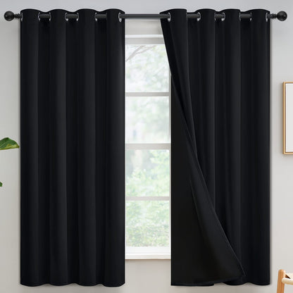 Yakamok Burgundy Red Blackout Curtains 84 inches Long for Bedroom 38" Wide