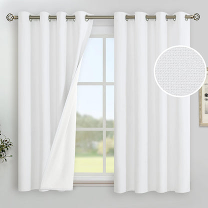 YoungsTex Black Blackout Curtains for Bedroom, Thermal Drapes Heat Blocking