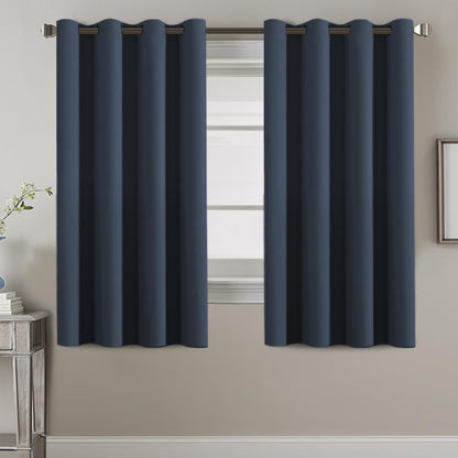 H.VERSAILTEX 100% Blackout Curtains for Bedroom Black Out Curtains 96 inch Thermal Insulated Long Blackout Curtains for Living Room, Energy Saving Curtains for Patio Door Grommet (1 Panel, Jet Black)