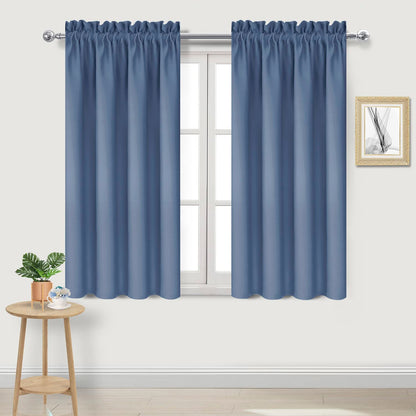 DWCN Blackout Curtains for Bedroom Living Room 42 x 63 Inch Long Black