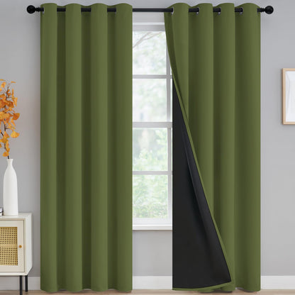 Yakamok Burgundy Red Blackout Curtains 84 inches Long for Bedroom 38" Wide