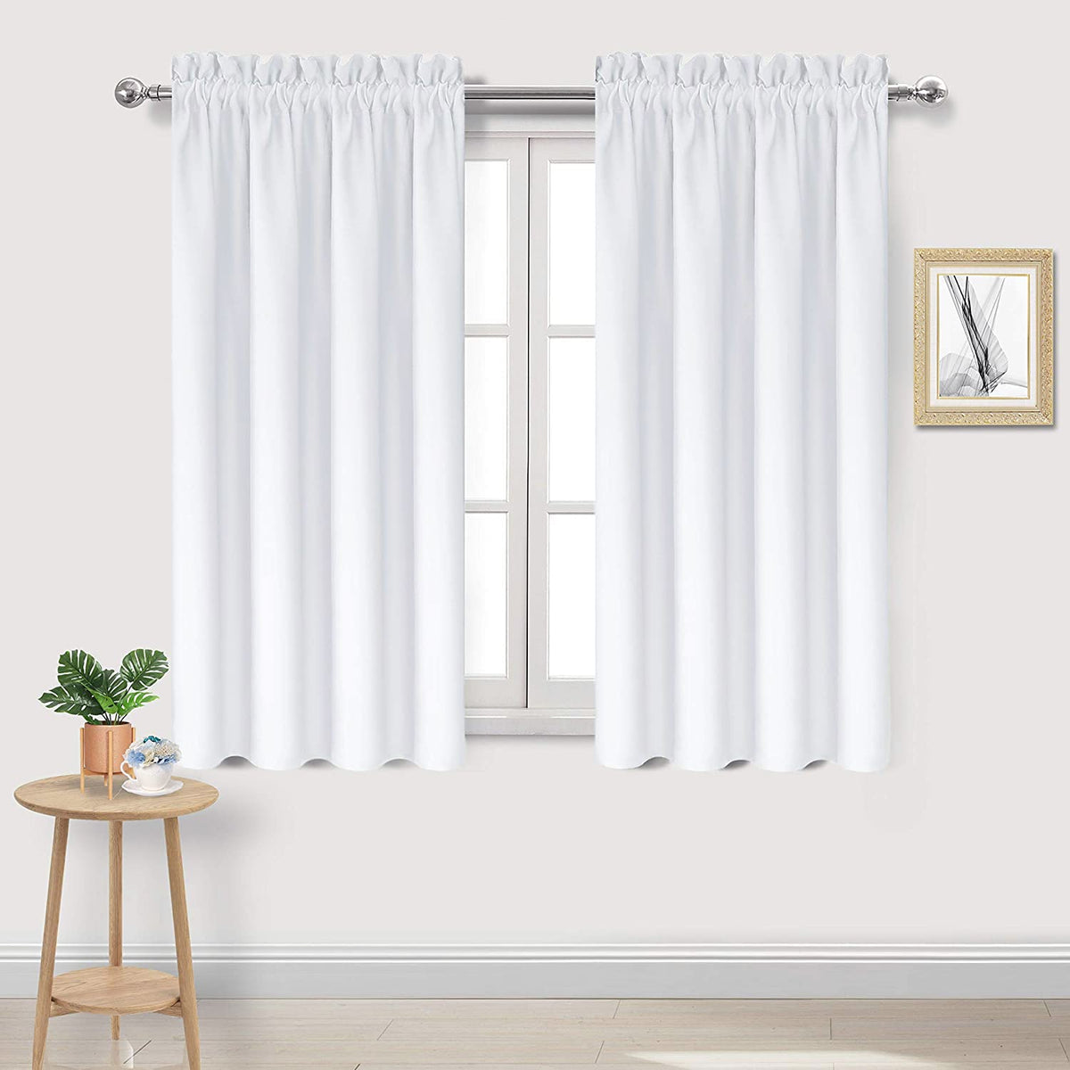 DWCN Blackout Curtains for Bedroom Living Room 42 x 63 Inch Long Black