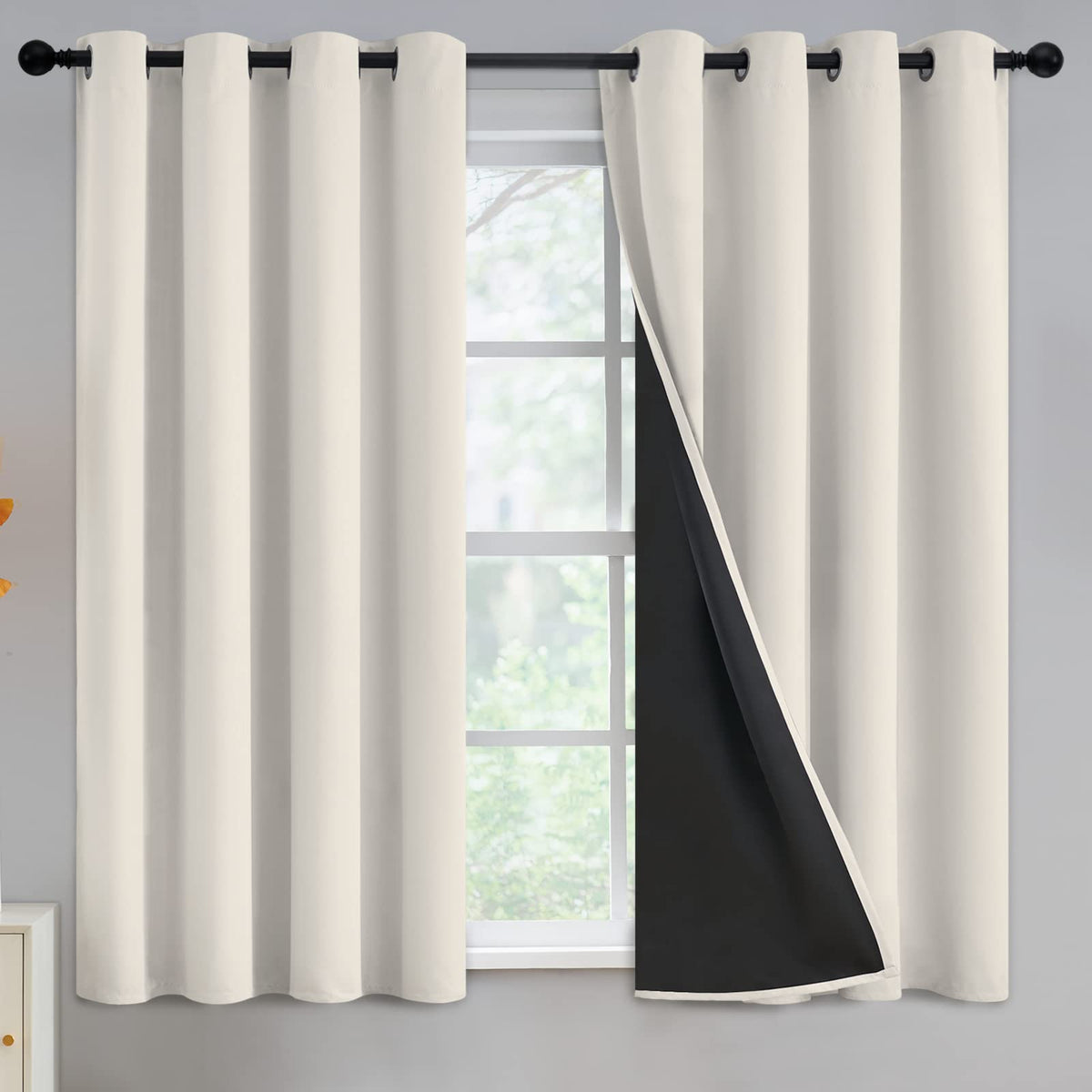 Yakamok Burgundy Red Blackout Curtains 84 inches Long for Bedroom 38" Wide