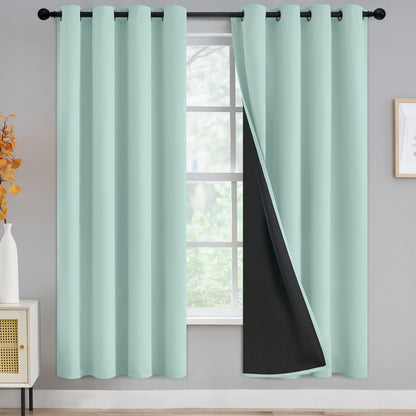 Yakamok Burgundy Red Blackout Curtains 84 inches Long for Bedroom 38" Wide