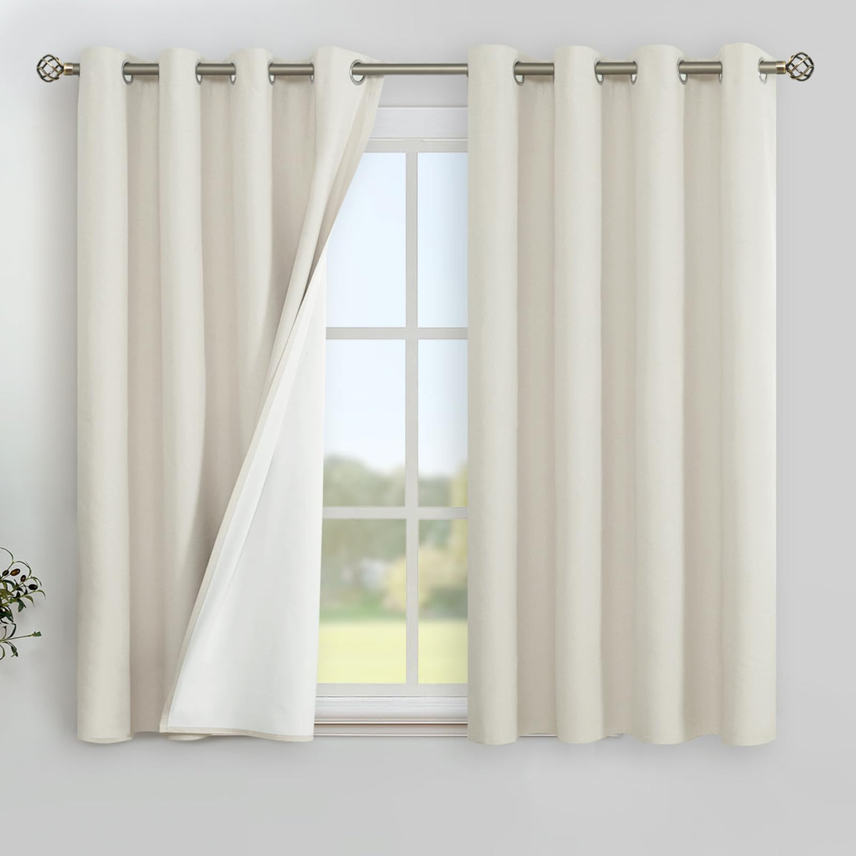 YoungsTex Black Blackout Curtains for Bedroom, Thermal Drapes Heat Blocking