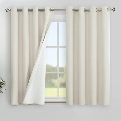 YoungsTex Black Blackout Curtains for Bedroom, Thermal Drapes Heat Blocking