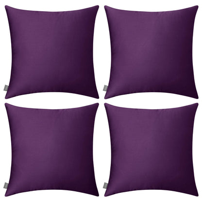 Thmyo 4-Pack 100% Cotton Solid Decorative Throw Pillow Case 18x18 Orange