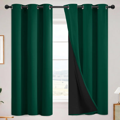 SimpleHome Cream 100% Blackout Curtains Room Darkening Living Room 84 Inch