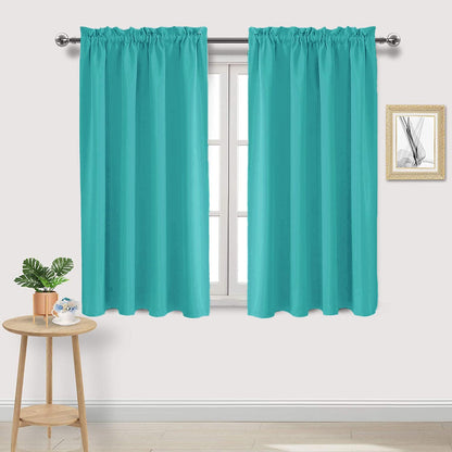 DWCN Blackout Curtains for Bedroom Living Room 42 x 63 Inch Long Black