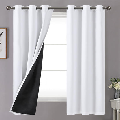 YoungsTex Black Blackout Curtains for Bedroom, Thermal Drapes Heat Blocking