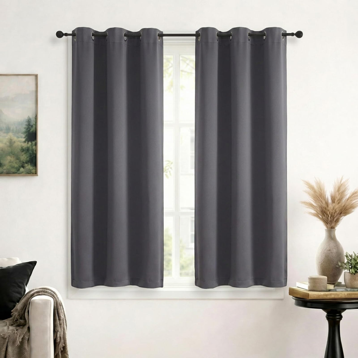 Simplebrand Sage Green Blackout Curtains 84 Inch Length 2 Panels Set for Bedroom/Living Room, Solid Room Darkening Thermal Insulated Grommet Energy Saving Window Treatment Drapes, Each 52" Wide