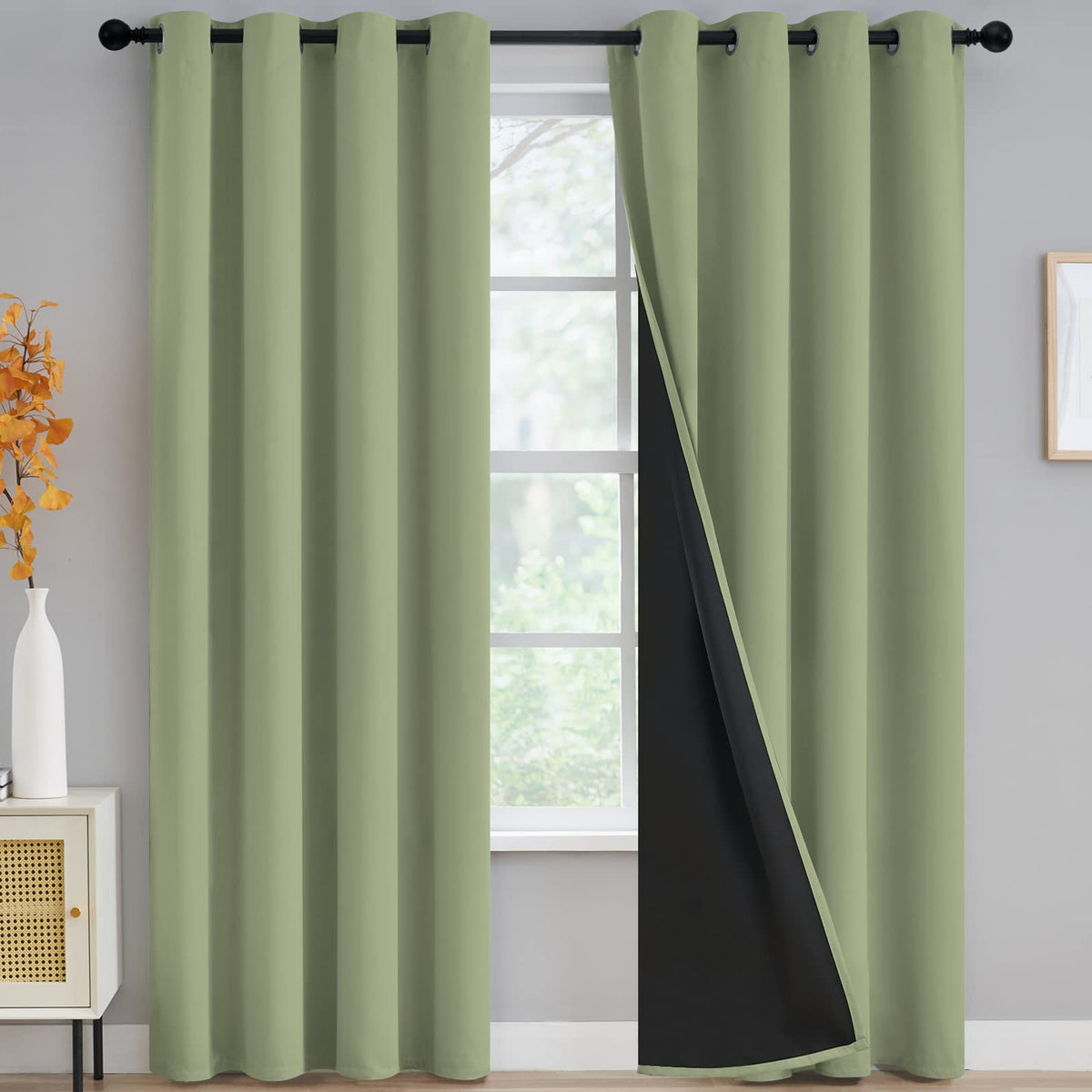 Yakamok Burgundy Red Blackout Curtains 84 inches Long for Bedroom 38" Wide