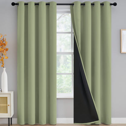Yakamok Burgundy Red Blackout Curtains 84 inches Long for Bedroom 38" Wide