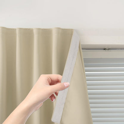 Adhesive Blackout Curtains- Self Stick Shades Window Blinds Curtains No Rod Needed Easy to Hang Curtains, Use for Bedroom, Living Room, Dining Room, Kitchen, Home Office, 35"W X 59"L, Black, 1 Panel