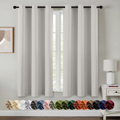 MIULEE Blackout Curtains for Bedroom 2 Panels 40 x 63 Inch Long Black