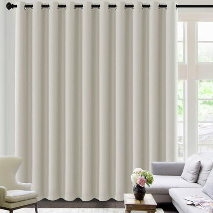 H.VERSAILTEX 100% Blackout Curtains for Bedroom Black Out Curtains 96 inch Thermal Insulated Long Blackout Curtains for Living Room, Energy Saving Curtains for Patio Door Grommet (1 Panel, Jet Black)