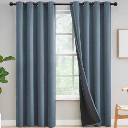 Yakamok Burgundy Red Blackout Curtains 84 inches Long for Bedroom 38" Wide