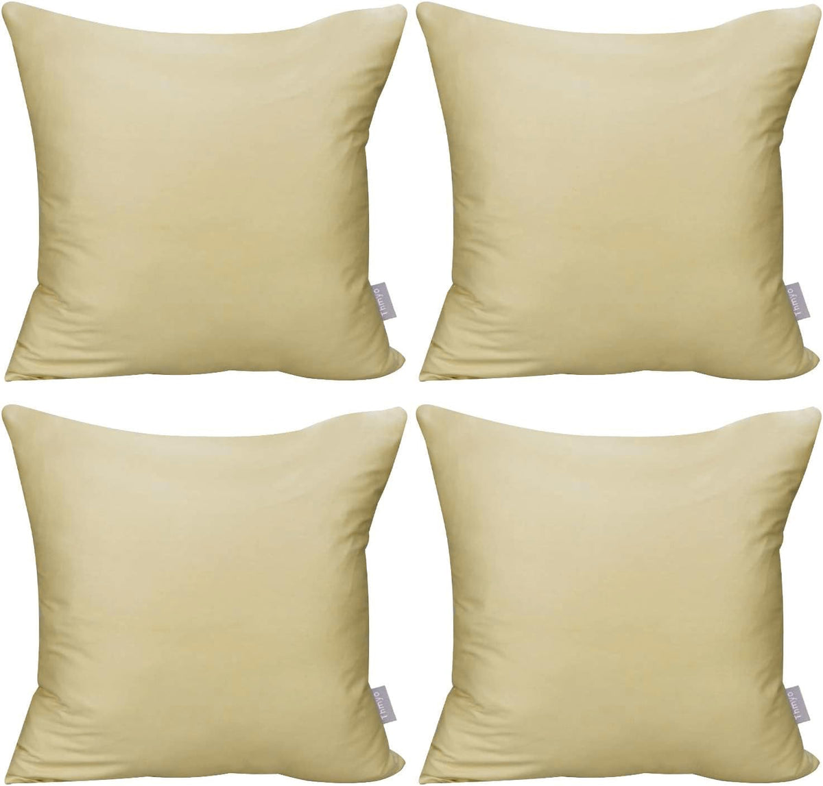 Thmyo 4-Pack 100% Cotton Solid Decorative Throw Pillow Case 18x18 Orange