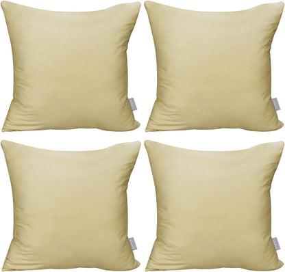Thmyo 4-Pack 100% Cotton Solid Decorative Throw Pillow Case 18x18 Orange