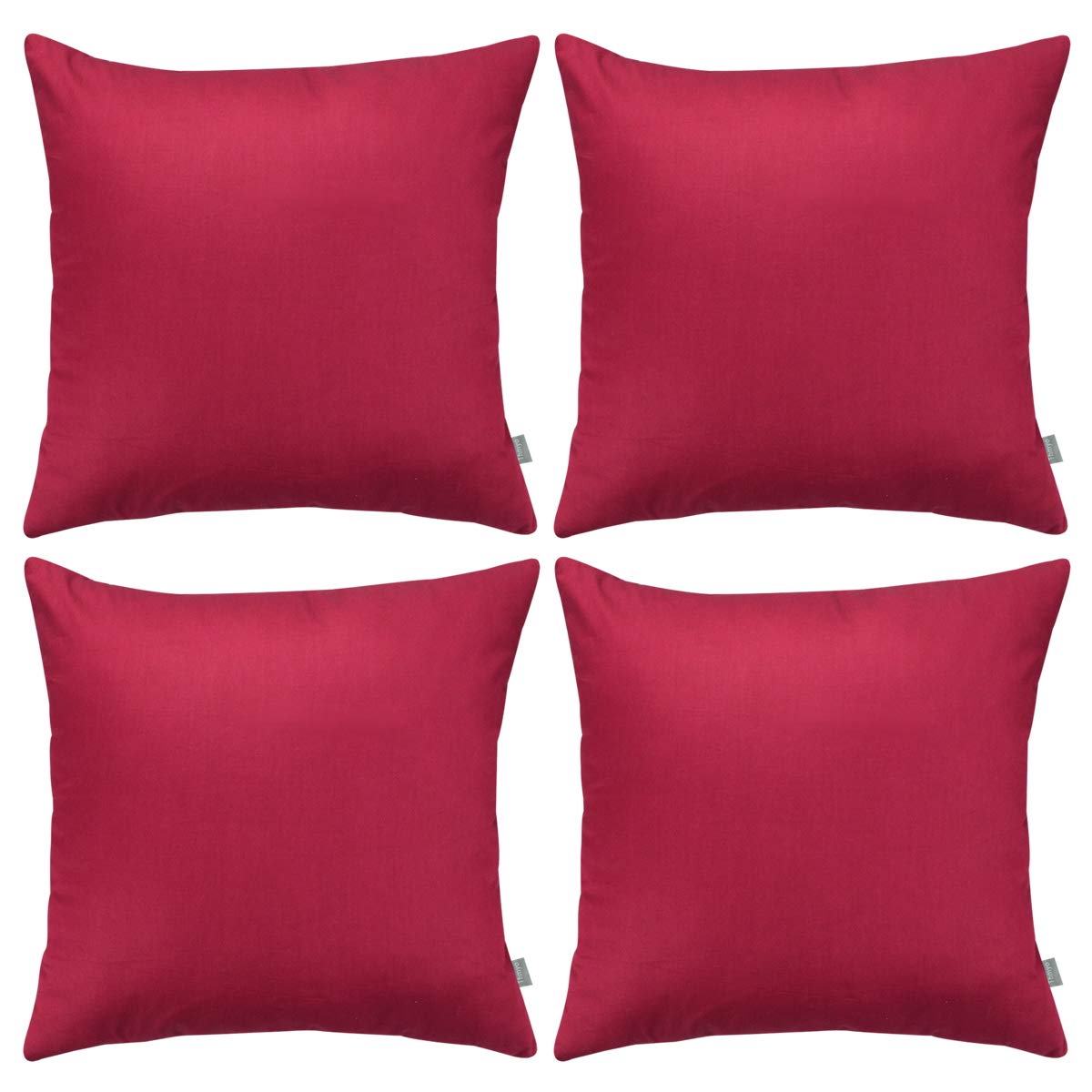 Thmyo 4-Pack 100% Cotton Solid Decorative Throw Pillow Case 18x18 Orange
