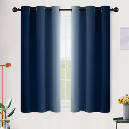 SimpleHome Ombre Black to Grey White Curtains for Living Room 52Wx84L
