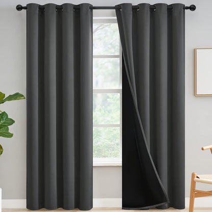 Yakamok Burgundy Red Blackout Curtains 84 inches Long for Bedroom 38" Wide