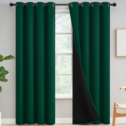 Yakamok Burgundy Red Blackout Curtains 84 inches Long for Bedroom 38" Wide