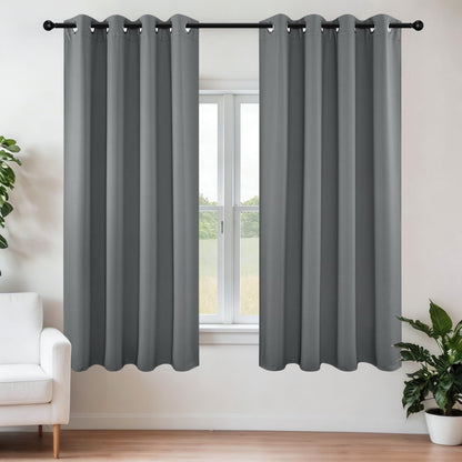 Joydeco Blackout Curtains for Bedroom 84 Inch - Black Out Curtains with Grommets Thermal Insulated Room Darkening Light Blocking, Noise Reducing & Wrinkle-Free Drapes for Living Room Windows, 2 Panels