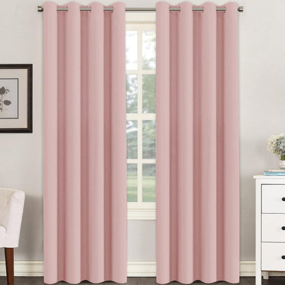 H.VERSAILTEX 100% Blackout Curtains for Bedroom Black Out Curtains 96 inch Thermal Insulated Long Blackout Curtains for Living Room, Energy Saving Curtains for Patio Door Grommet (1 Panel, Jet Black)