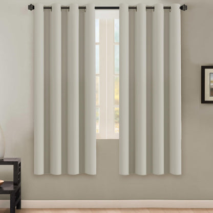 H.VERSAILTEX Blackout Curtains for Bedroom Thermal Insulated Room Darkening Living Room Curtains 63 Inch Long Grommet Privacy Protection Window Curtain Panels/Drapes for Nursery,2 Panels,Ivory/Cream