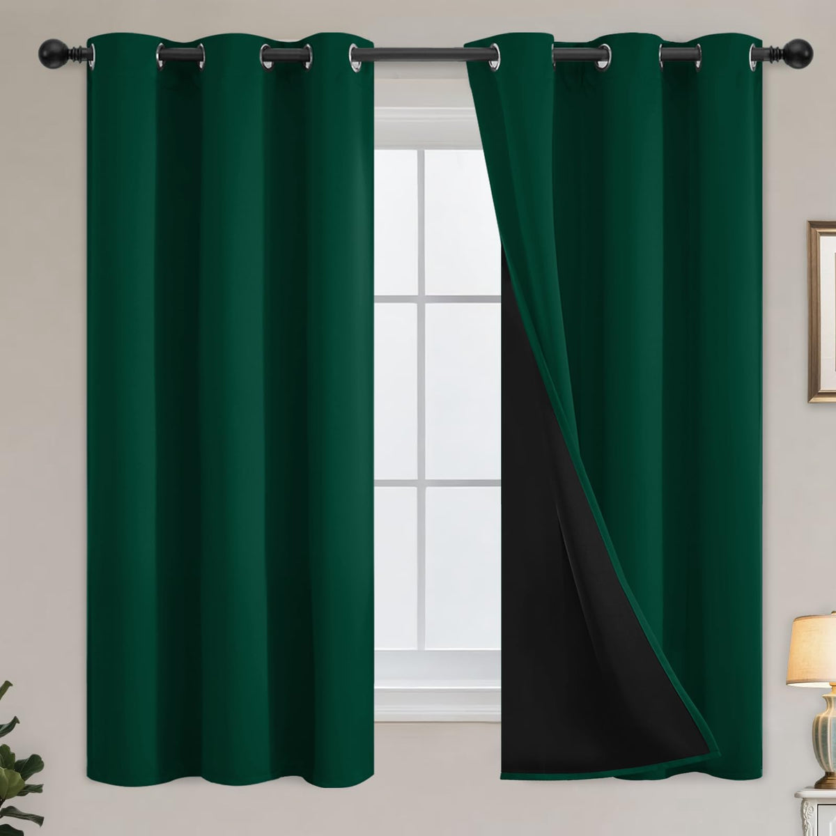 Yakamok Burgundy Red Blackout Curtains 84 inches Long for Bedroom 38" Wide