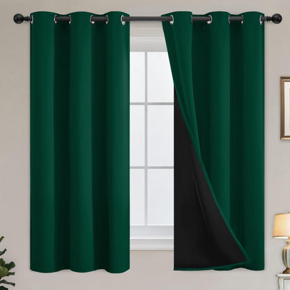 Yakamok Burgundy Red Blackout Curtains 84 inches Long for Bedroom 38" Wide
