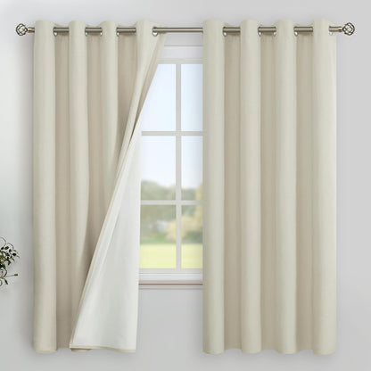 YoungsTex Black Blackout Curtains for Bedroom, Thermal Drapes Heat Blocking