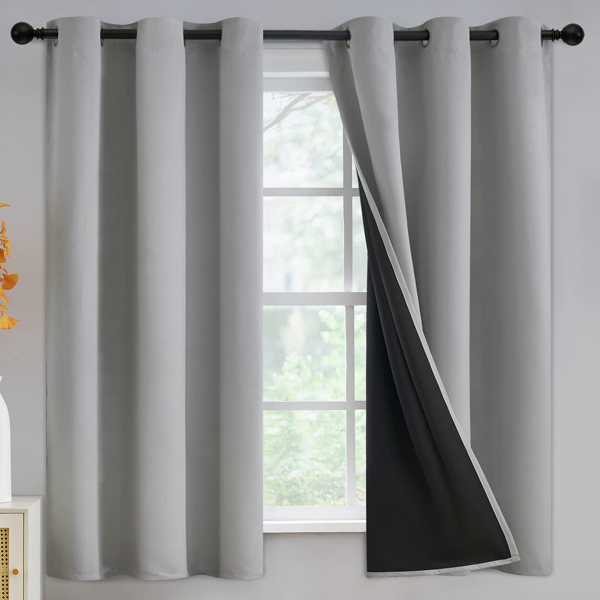 Yakamok Burgundy Red Blackout Curtains 84 inches Long for Bedroom 38" Wide