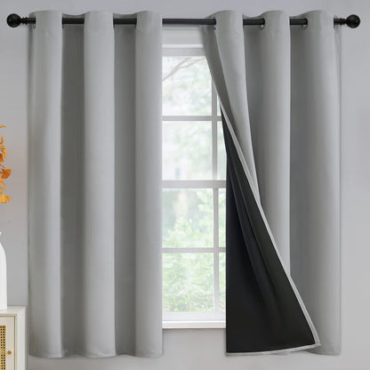 Yakamok Burgundy Red Blackout Curtains 84 inches Long for Bedroom 38" Wide
