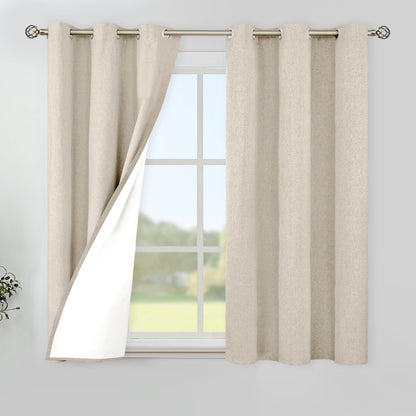 YoungsTex Black Blackout Curtains for Bedroom, Thermal Drapes Heat Blocking