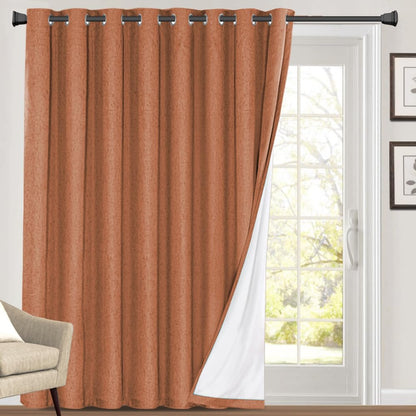 PrinceDeco Natural Linen Curtains 100% Blackout Linen Curtains for Bedroom Full Blackout Curtains 84 Inches Long Living Room Thermal Insulated Light Blocking Curtain Drapes White Backing, 2 Panels