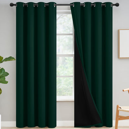 Yakamok Burgundy Red Blackout Curtains 84 inches Long for Bedroom 38" Wide