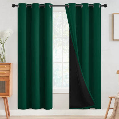 SimpleHome Cream 100% Blackout Curtains Room Darkening Living Room 84 Inch