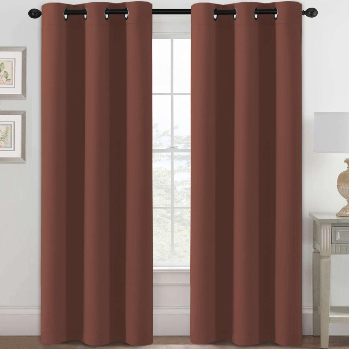 H.VERSAILTEX Blackout Curtains for Bedroom Thermal Insulated Room Darkening Living Room Curtains 63 Inch Long Grommet Privacy Protection Window Curtain Panels/Drapes for Nursery,2 Panels,Ivory/Cream