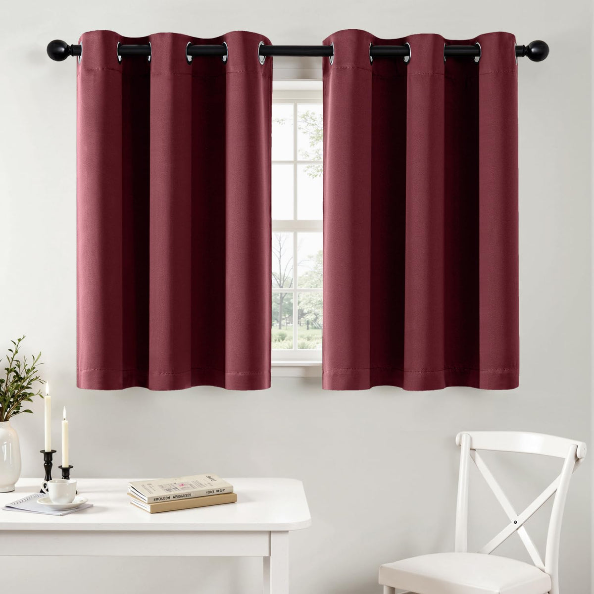MIULEE Blackout Curtains for Bedroom 2 Panels 40 x 63 Inch Long Pink