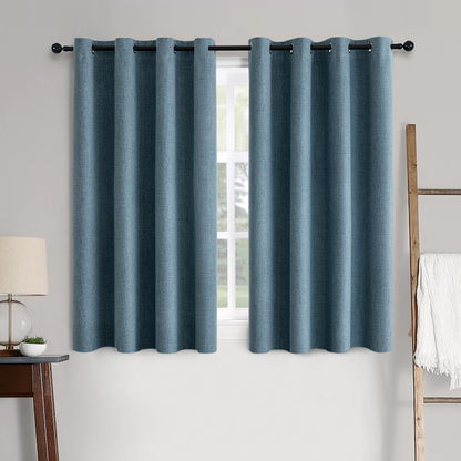 MIULEE 100% Blackout Linen Curtains for Bedroom 52x84 Inches Natural Beige