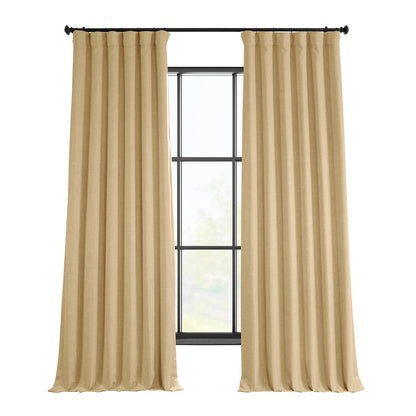 Faux Linen Curtains for Living Room (1 Panel) - 50W X 108L, Birch Taupe