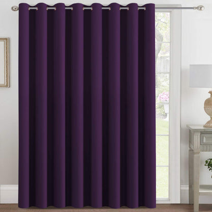 H.VERSAILTEX 100% Blackout Curtains for Bedroom Black Out Curtains 96 inch Thermal Insulated Long Blackout Curtains for Living Room, Energy Saving Curtains for Patio Door Grommet (1 Panel, Jet Black)