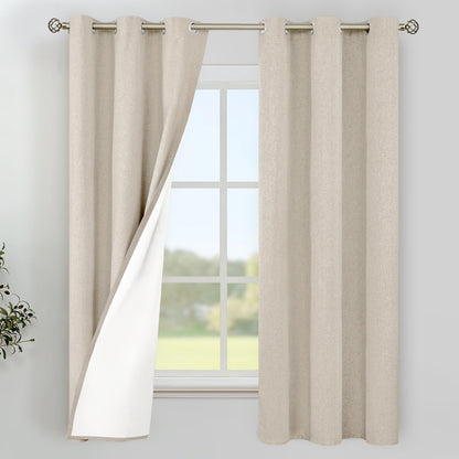 YoungsTex Black Blackout Curtains for Bedroom, Thermal Drapes Heat Blocking
