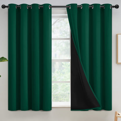 Yakamok Burgundy Red Blackout Curtains 84 inches Long for Bedroom 38" Wide