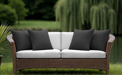 Outdoor Throw Pillows with Inserts, Waterproof Pillows for Outdoor Seating, Square Decorative Garden Cushion for Patio Furniture, Bed, Couch, Sofa(Black, 18" x 18" (Pack of 2))