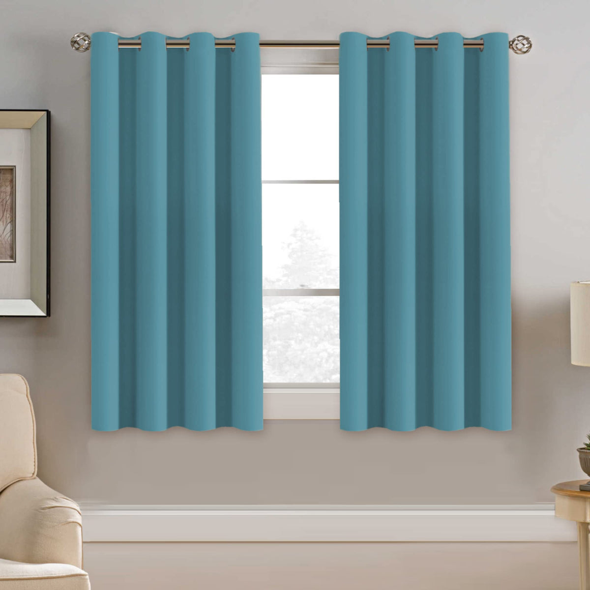 H.VERSAILTEX 100% Blackout Curtains for Bedroom Black Out Curtains 96 inch Thermal Insulated Long Blackout Curtains for Living Room, Energy Saving Curtains for Patio Door Grommet (1 Panel, Jet Black)