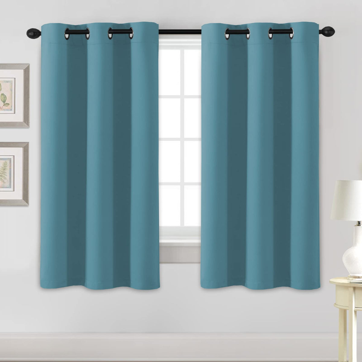 H.VERSAILTEX Blackout Curtains for Bedroom Thermal Insulated Room Darkening Living Room Curtains 63 Inch Long Grommet Privacy Protection Window Curtain Panels/Drapes for Nursery,2 Panels,Ivory/Cream
